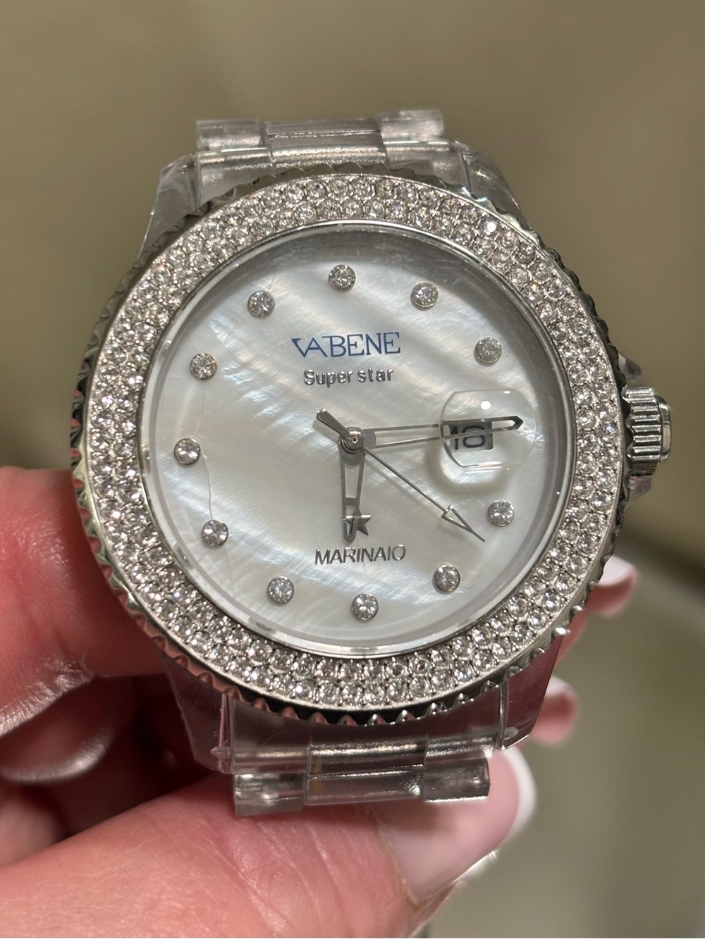 Vabene Super Star Marinaio Silver Crystal Women's Watch - New Battery- Luxury